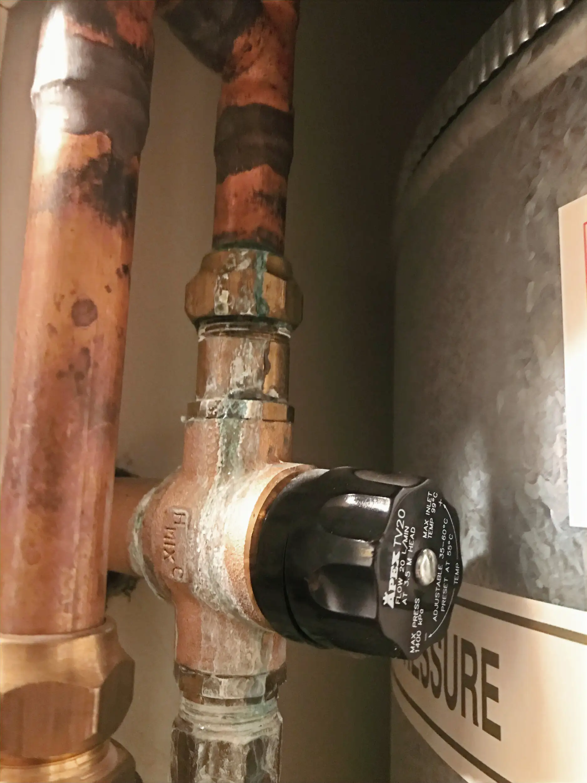 New copper pipework and isolating valve after a repair