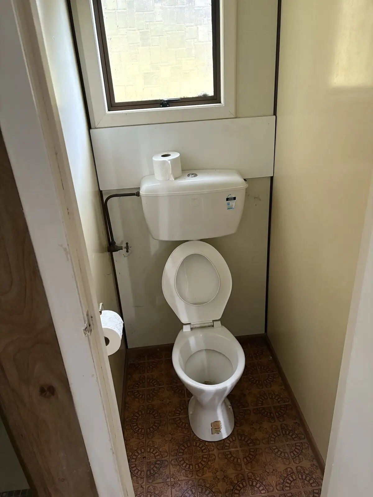 Old toilet before replacement