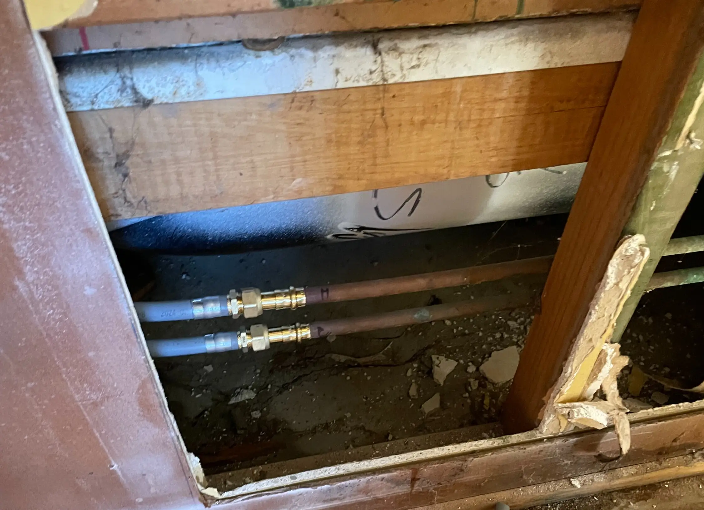 Leak found under a timber floor